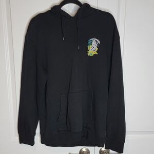 RSQ Collective Permanent Vacation Black Pullover Hoodie Size Large Grim Reaper